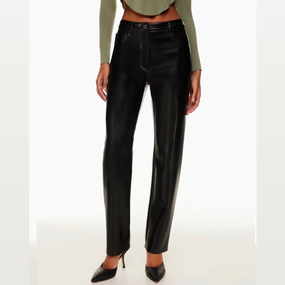 Aritzia Wilfred Melina leather pant black size 0